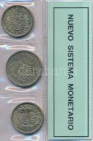 Spanyolország 1990. 1P-500P 10db-ból álló forgalmi szett fekete műbortokos szettben T:1 Spain 1990. 1 Pesetas - 500 Pesetas 10pcs in set, in black plastic case C:UNC