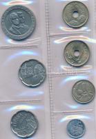 Spanyolország 1990. 1P-500P 10db-ból álló forgalmi szett fekete műbortokos szettben T:1
Spain 1990. ...