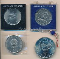 1980. 100Ft Ni "Szovjet-magyar közös űrrepülés" (2x) az egyik plombált MNB tokban " 1981. 100Ft "FAO" eredeti tokban, tanúsítvánnyal + 1985. 100Ft "Mexikói Labdarúgó VB" T:BU