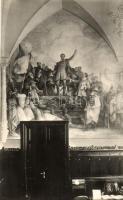 Budapest V. Országház, Kossuth Lajos, falfestmény, belső s: Udvary G.