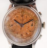 cca 1940 Erax extra mechanikus óra stopperrel, kissé kopott számlappal / Swiss watch with timer func...