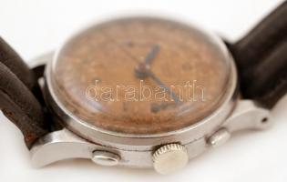 cca 1940 Erax extra mechanikus óra stopperrel, kissé kopott számlappal / Swiss watch with timer func...
