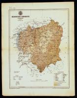 cca 1900-1910 Háromszék vármegye térképe, tervezte Gönczy Pál, Posner Károly Lajos és Fia Térképészeti Intézet, 25x32 cm