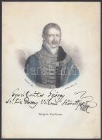 cca 1840 Gyurikovits György(1780-1848) bíró, jogtörténész, a Magyar Tudományos Akadémia levelező tagja, Pozsony város követe, Magyar Pantheon, Schermer litográfia, 14x19 cm