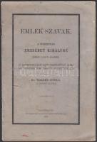 1898 Esztergom, Emlékszavak a feledhetetlen Erzsébet királyné szomorú elhunyta alkalmából az Esztzergom-Járási Kath. Tanítóegylet által tartott gyászünnepélyen, 10p