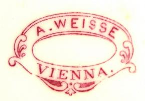 Virágmintás bécsi porcelán tányér, kézzel festett, jelzett, lekopásokkal, d: 20 cm