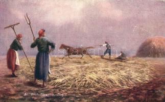 Threshing corn, Armenian folklore, Raphael Tuck & Sons 'Oilette' 