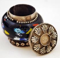 Ékszertartó, fém-üveg, 4×4 cm