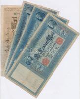 Német Birodalom 1907. 20M + 1908. 100M zöld pecséttel + 1910. 100M (3x) piros és zöld pecséttel is +...