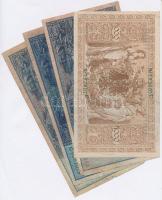 Német Birodalom 1907. 20M + 1908. 100M zöld pecséttel + 1910. 100M (3x) piros és zöld pecséttel is +...