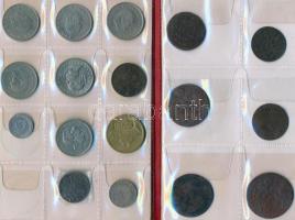 33db vegyes magyar és külföldi fémpénz albumba rendezve T:vegyes