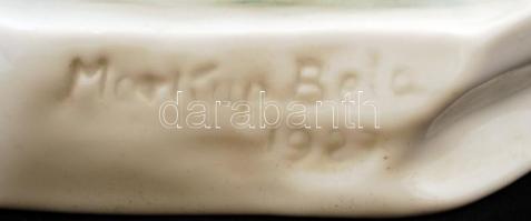 Herendi jegesmedve (Markup Béla), fehér mázas, jelzett, hibátlan, m: 19, h:21 cm