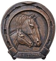 ~1910. "Magyar Királyi Méneskar" fém sapkajelvény (41mm) T:2 ph. Hungary ~1910. "Königlich Ungarische Gestütsbranche" metal cap badge (41mm) C:XF edge error