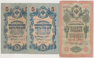 Orosz Birodalom 1898-1909. 1R-10R 6db bankjegy + Dél-Oroszország/Gyenyikin és Vrangel Hadserege 1920...