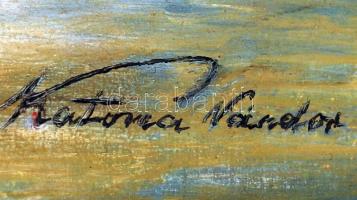 Katona jelzéssel: Hegyvidéki tó partján, olaj, vászon, fa keretben, 79×59,5 cm