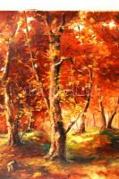 Záborszky jelzéssel: Erdei út ősszel, olaj, vászon, 101×75 cm