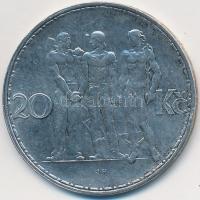 Csehszlovákia 1934. 20K Ag "Ipar, mezőgazdaság, üzlet" T:2,2- Czechoslovakia 1934. 20 Korun Ag "Industry, Agriculture,Business" C:XF,VF Krause KM#17