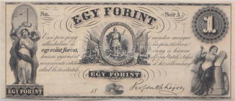 1852. 1Ft "Kossuth bankó" kitöltetlen "A" T:I-  Hungary 1852. 1 Forint "A", without date and serial number C:AU  Adamo G122