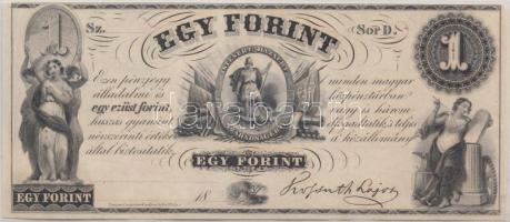 1852. 1Ft "Kossuth bankó" kitöltetlen "D" T:I-  Hungary 1852. 1 Forint "D", without date and serial number C:AU  Adamo G122