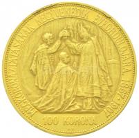 1907KB 100K Au "Ferenc József koronázásának 40. évfordulója" Körmöcbánya (33.9g/0.900) T:2...
