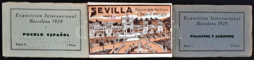 1929 Sevilla and Barcelona Expositions - 3 postcard bookles, altogether 46 cards