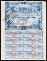 Franciaország/Párizs 1907. "Gyarmati Bank és Közmunka Társaság" részvénye 100Fr-ról, szelv...