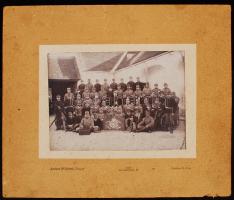 cca 1916-1918 Wien(Bécs), Katonai távíró csoport képe, kartonra kasírozva, jelzett, 21x15 cm / cca 1916-1918 Wien, Telegraph corps, world war I., 21x15 cm