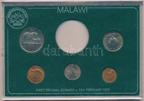 Malawi 1971. Decimális érmék szet (1 hiány) eredeti tokban T:BU / Malawi 1971. Decimal coin set in original case (one missing) T:BU