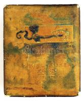 cca 1900 H. Keilhauser piperecikk üzlet szecessziós domboronyomású papír dobozka, selyem béléssel / ...