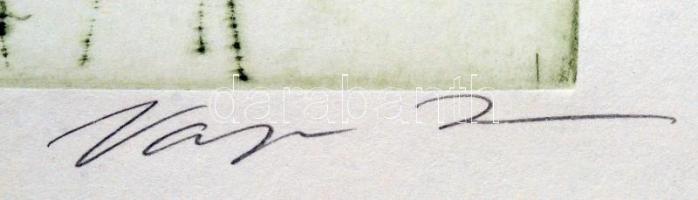 Varga Bencsik József (1944- ): Tavasz, rézkarc, papír, felcsavarva, 38×21,5 cm