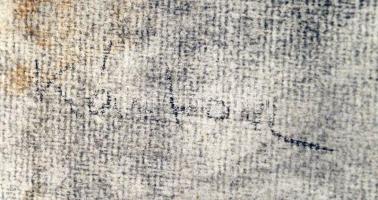 Kántor jelzéssel: Férfi akt, ceruza, papír, felcsavarva, 65×50 cm