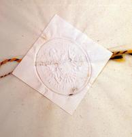 1849 Bonyhádi takács inas vándorkönyve, beleragasztott szignettás okmánnyal jó állapotban