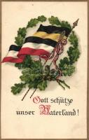Gott schütze unser Vaterland! German Austrian flags, propaganda, litho