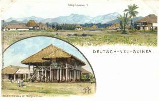Stephansort, German colonial postcard, litho