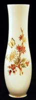 Zsolnay virágmintás porcelán váza, kézzel festett, hibátlan, jelzett, m: 26 cm