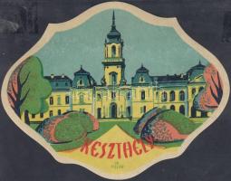 Keszthely, régi bőröndcímke, 14x10 cm