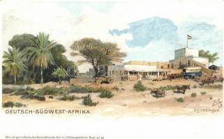 Otjimbingwe, Deutsch-Südwest-Afrika / German colonial postcard, litho