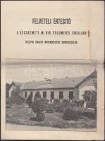 cca 1900-1920 A kecskeméti M.Kir.Földmíves Iskola értesítője