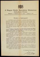 1917 Budapest, A Magyar Királyi Honvédelmi Ministerium Hadsegélyező Hivatala által kiadott hirdetmény, felhívás ruhaneműk adományozására.