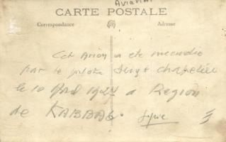 1927 Breguet 14 plane after fire incident, Karbag;  Turkish pilots, photo