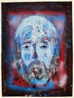 Csorba Simon László (1943-): Önarckép. Vegyes technika, papír, jelzett, 62×46 cm