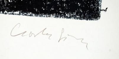 Csorba Simon László (1943-): Integető akt 1980. Monotípia, papír, jelzett, 70×50 cm