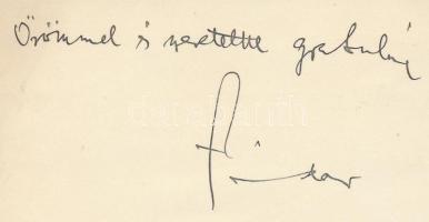 Sík Sándor (1889-1963) író, költő, szerkesztő, piarista tartományfőnök saját kezű aláírása névjegykártyán