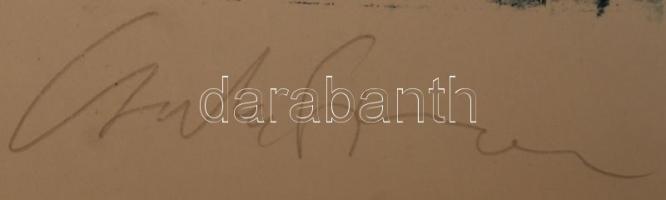 Csorba Simon László (1943-): Mozdulatok 1980. Monotípia, papír, jelzett, 70×50 cm