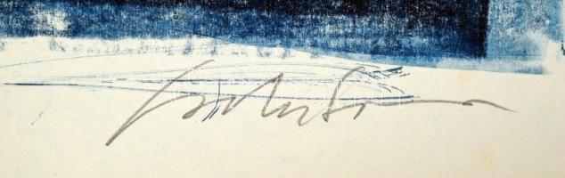 Csorba Simon László (1943-): Hátaktok. Monotípia, papír, jelzett, 70×50 cm