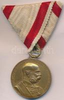 1898. "Jubileumi Emlékérem Fegyveres Erő Számára / Signum memoriae (AVSTR)" Br kitüntetés mellszalaggal T:2 Hungary 1898. "Commemorative Jubilee Medal for the Armed Forces" decoration with ribbon C:XF NMK 249.