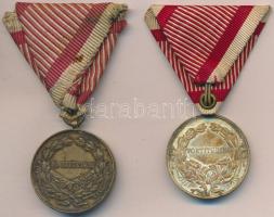 1917. Bronz Vitézségi Érem "IV. Károly / Fortitudini" mellszalagon szign: Kautsch kétféle ...