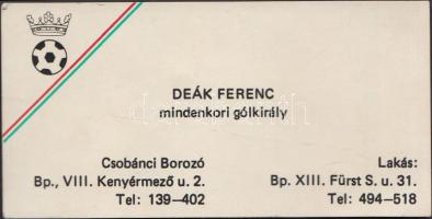 Deák Ferenc (1922-1998), Bamba örökös gólkirály névjegykártyája