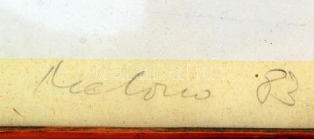 Melocco Miklós (1935-): Szonett. Szitanyomat, papír, jelzett, üvegezett kereteben, 36×47 cm