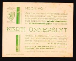 cca 1926-1940 A 918. Batthyány cserkészcsapat meghívója színi előadással és táncmulatsággal egybeköt...